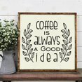 thumbnail image 4 of Kitchen Wall Quotes Coffee Is Good Idea Decor Wreath Art Decals Sticker 23x19-Inch Black, 4 of 7
