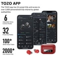 thumbnail image 6 of TOZO NC9 Hybrid Active Noise Cancelling Wireless Earbuds, 6 Mics ENC Clear Call, 60H Play, IPX8 Waterproof, Stereo Bass, APP-32EQ, LED Display, Red, 6 of 10