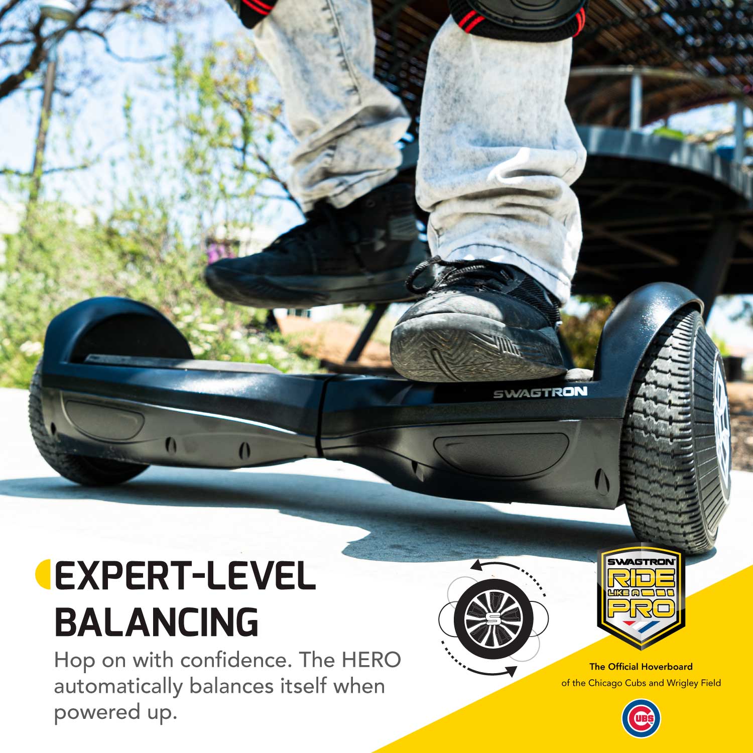 SWAGTRON Swagboard HERO Hoverboard, Dual 250W High-Torque Motors + Automatic Self-Balancing, UL2272-Compliant Lithium-Free Battery with SentryShield® Quantum Protection - image 4 of 6