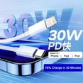 thumbnail image 2 of 4-Pack 30W Fast Charging USB-C Cable Compatible with iPhone 6/7/8/X/XR/XS/11/12/13/14 Pro Max/Mini/Plus, 2 of 5
