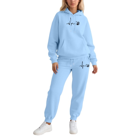 Cute Bow Valentine's Day Sweatsuit Set for Women - Funny Graphic Hoodie & Jogger Tracksuits