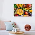 thumbnail image 3 of Kitchen Canvas Wall Art Fruit and Vegetable Ingredients Picture Dining Room Canvas Painting for Home Wall Decor, Vegetable Framed Artwork for Kitchen Restaurant Decoration Ready to Hang (12"Hx18"W), 3 of 6