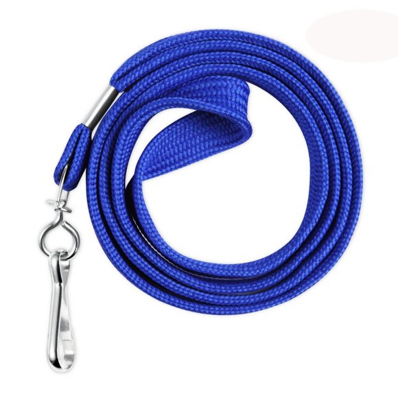 HOSL 100 Pack Badge Lanyards Office Lanyard ID Card Lanyards Business Card Lanyards Students Lanyards Employee Lanyards Round 36"" With Swivel Hook (Wide Blue)