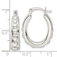 thumbnail image 2 of FJC Finejewelers 925 Sterling Silver Polished Heart Oval Hoop Earrings 25 x 19 mm, 2 of 6