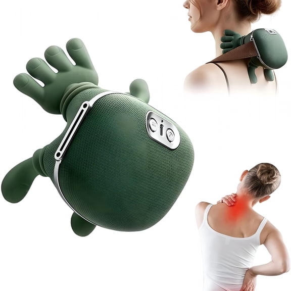 OITY Neck Massager, Shoulder Massager with Heat Shiatsu 4D Kneading, Neck and Back Massager for Relief (Green 1 Set)