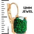 thumbnail image 4 of Humble Chic Simulated Emerald Green Earrings for Women - Sparkly Green Dangles, 4 of 10