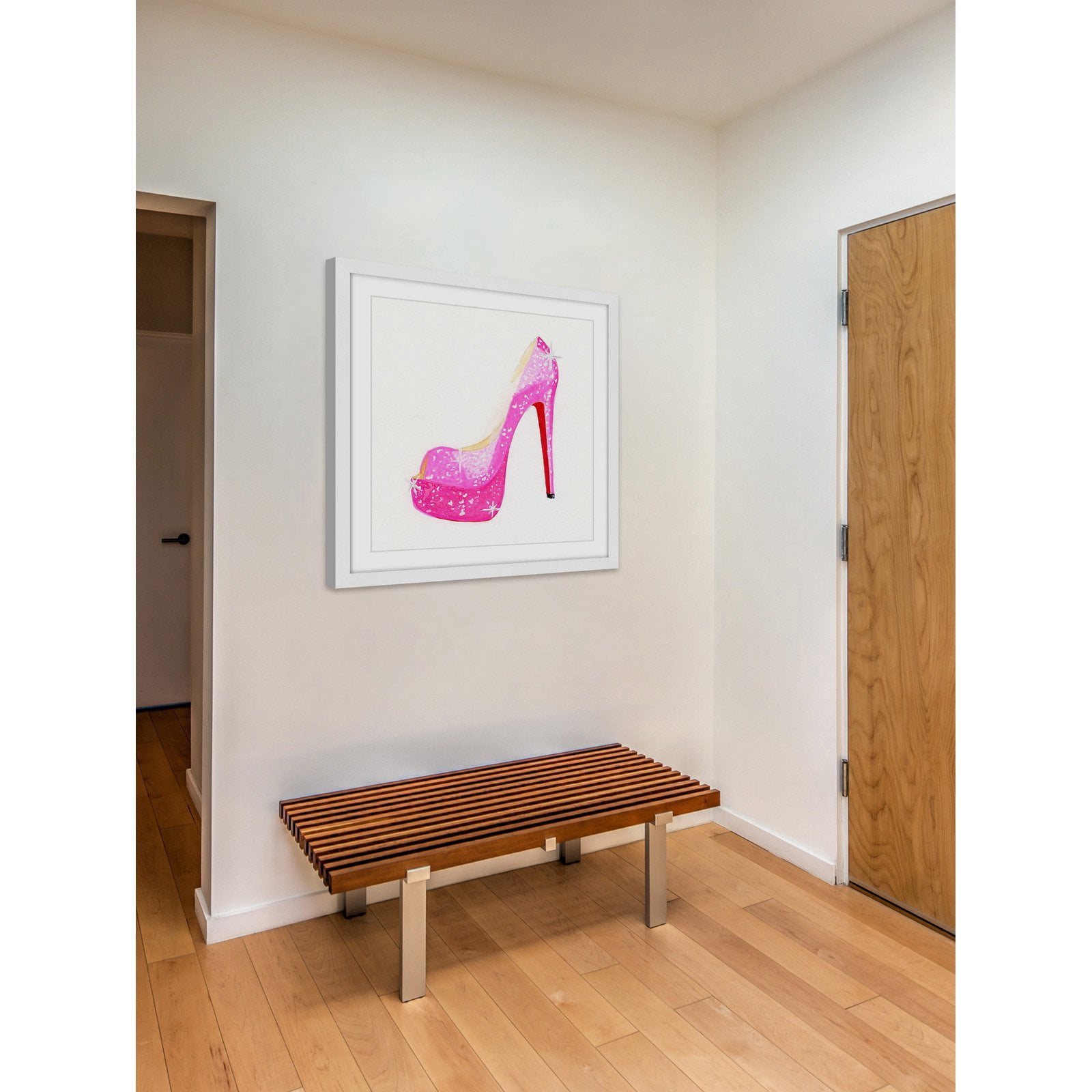 Marmont Hill "NS Pink Shoe" by Molly Rosner Framed Painting Print