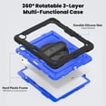 thumbnail image 3 of Case for iPad Air 13 Inch M3 2025 / M2 2024 12.9 inch (3rd/4th Gen) with Screen Protector, 360 Degree Rotating Kickstand Hand Strap Shockproof Cover with Shoulder Strap, Dark Blue PC, 3 of 7