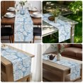 thumbnail image 5 of Palm Tree Monstera Table Runner 36 Inches Long,Sky Blue Leaf Boho Botanical Tropical Cotton Linen Table Runners Dresser Scarves,Fabric Tabletop Scarf Furniture Cover for Home Dinner Party 13"x36", 5 of 9
