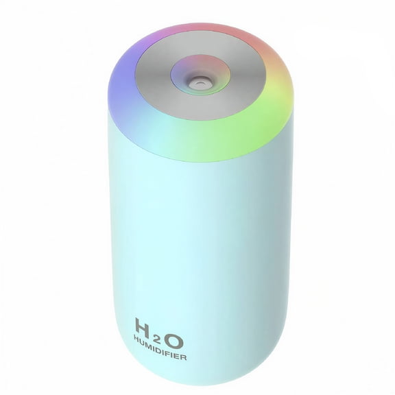 HIBIBUD 350Ml Mini Humidifier with Night Light Plant Humidifier Indoor (Cyan)