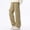 Khaki, variant on Men's Multi-Pocket Wide Leg Cargo Pants, Elastic Waist Drawstring, Rugged Streetwear Trousers for Work Khaki XXL