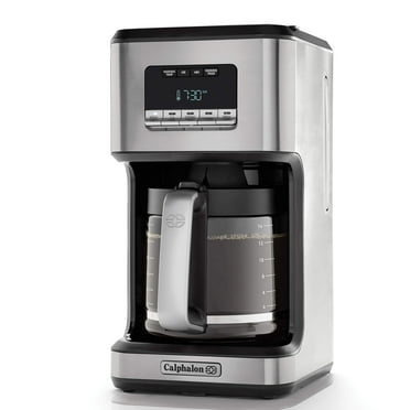 Calphalon 14 Cup Programmable Coffee Maker Stainless Steel Drip Coffee Maker with Glass Carafe High Performance Heating