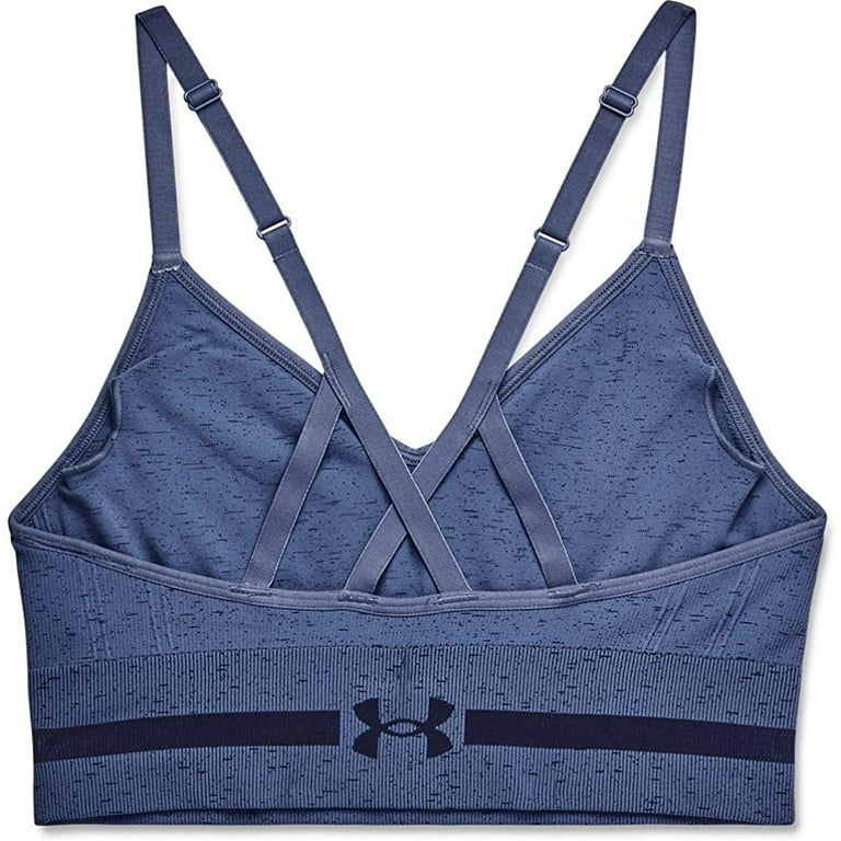 Under Armour Women's UA Seamless Cross-Back Low Impact Sports Bra Blue Size  XS
