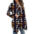 thumbnail image 7 of Wensltd Women Halloween Long Sleeve Open Front Cardigan Pattern Pumpkin Lightweight Coat, 7 of 7