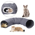 thumbnail image 5 of Collapsible Cat Tunnel Interactive Peep Hole Toy Tube Grey, 5 of 9