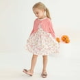 thumbnail image 4 of GYRATEDREAM Kid Toddler Girl Fall Dress+Cardigan 2 Piece Pumpkin Sleeveless Dress and Cardigan Set Halloween Thanksgiving Outfits 18M-5Y, 4 of 7