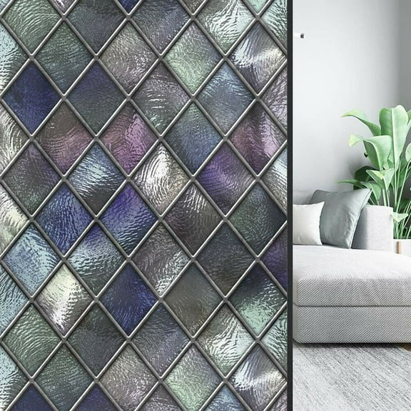 Girlsshop 1 X Mosaic Casement Frosted Film Stained Static Cling Glass Sticker Privacy Pvc ,45*58cm