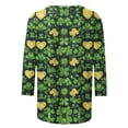thumbnail image 4 of Ounisa Womens 3/4 Sleeve T Shirt Crew Neck St.Patrick's Day Printed Pullover Loose Fit Casual Fashion Stylish Tops S-3XL, 4 of 5