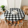 thumbnail image 5 of Fall Tablecloth Round 70 Inch Black White Buffalo Plaid Table Cloth,Stain Resistance Polyester Thanksgiving Day Pumpkin Harvest Table Covers for Kitchen Dining,Small Tablecloth for Party Picnic, 5 of 6