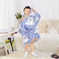 thumbnail image 6 of FORMRS Wearable Blanket Hoodie with Sleeves for Kids Cozy Flannel Sweatshirt, Blue Halloween, 6 of 7