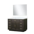 thumbnail image 3 of Shelter 48 in W x 22 in D Brown Oak Single Bath Vanity, Carrara Marble Top and 46 in Mirror, 3 of 7