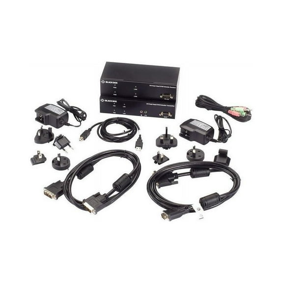 Black Box KVX Series KVM Extender Kit over CATx DVI-D USB 2.0 Serial Audio Local Video