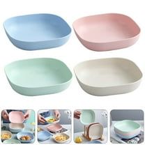 IMIKEYA Assorted Color Square Salad Bowls Safe for Food Storage with Nonslip Base 4 Pcs Lightweight Small Dishes