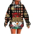 thumbnail image 2 of Antqov Hoodies for Women, Christmas Pullover Snowman Printed Drawstring Tops with Pocket, Daily Casual Funny Outfits, 2 of 5