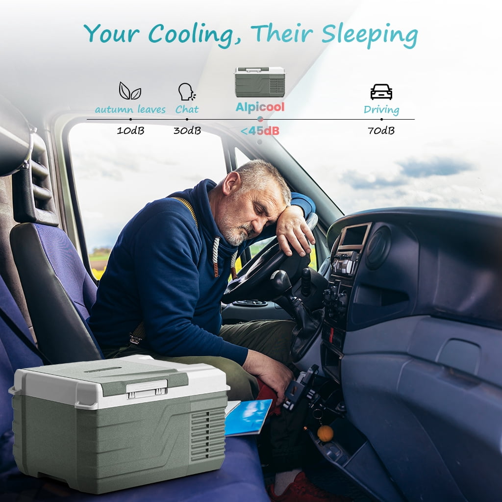 Alpicool 12V 9L Portable Car Refrigerator, RV Freezer & Refrigerator 2-in-1, Quiet Cooling -4℉ to 68℉
