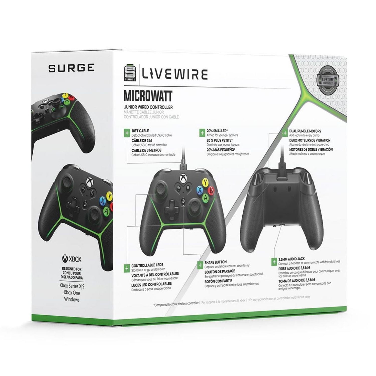 Surge Livewire Microwatt Junior Wired Controller - Black