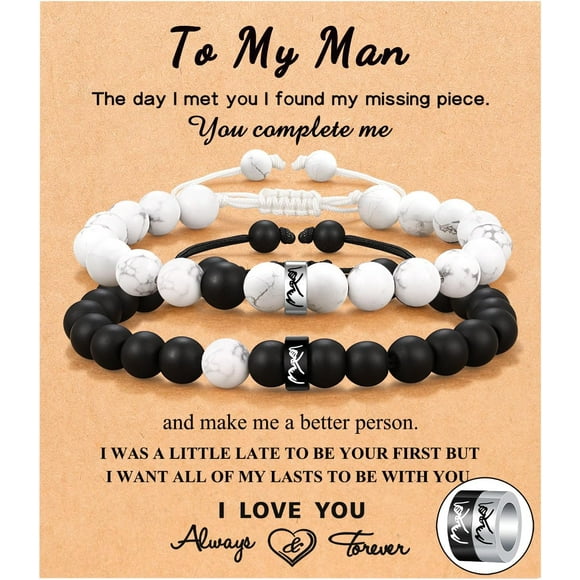 Matching Pinky Promise Couple Ring Bracelets For Boyfriend Husband Soulmate Girlfriend Wife Valentine'S Day Anniversary Birthday Engagement Christmas Gift[S8228]