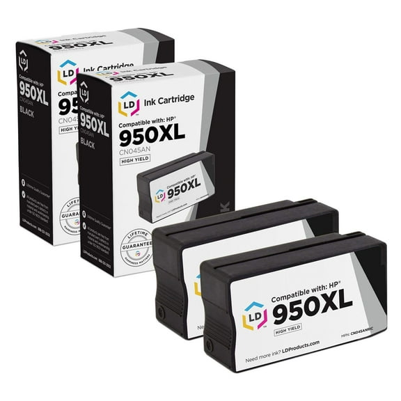 LD Products Compatible Ink Cartridge Replacement for HP 950XL CN045AN High Yield Black (2PK)