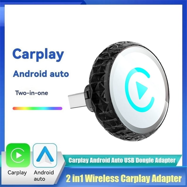 2IN1 Wireless CarPlay Android Auto BT+WIFI USB Dongle Adapter Mini Smart AI Box Converts Wired to Wireless Plug Play B