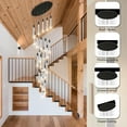 thumbnail image 4 of 18-Light Black Modern Crystal Chandelier Staircase Dimmable LED Pendant Light Lobby Living Room Bedroom Foyer Mini Chandelier Flush Mount High Ceiling Light Fixtures(90W), 4 of 8