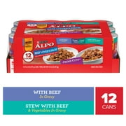 (12 Pack) Purina ALPO Gravy Wet Dog Food Variety Pack, Beef Lover's, 13.2 oz. Cans