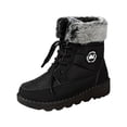 thumbnail image 7 of HEWUQI Women's Winter Snow Boots Platform Plush Cuff Mid Calf Boots Waterproof Lug Sole Lace up Hiking Shoes Black Size 8, 7 of 7