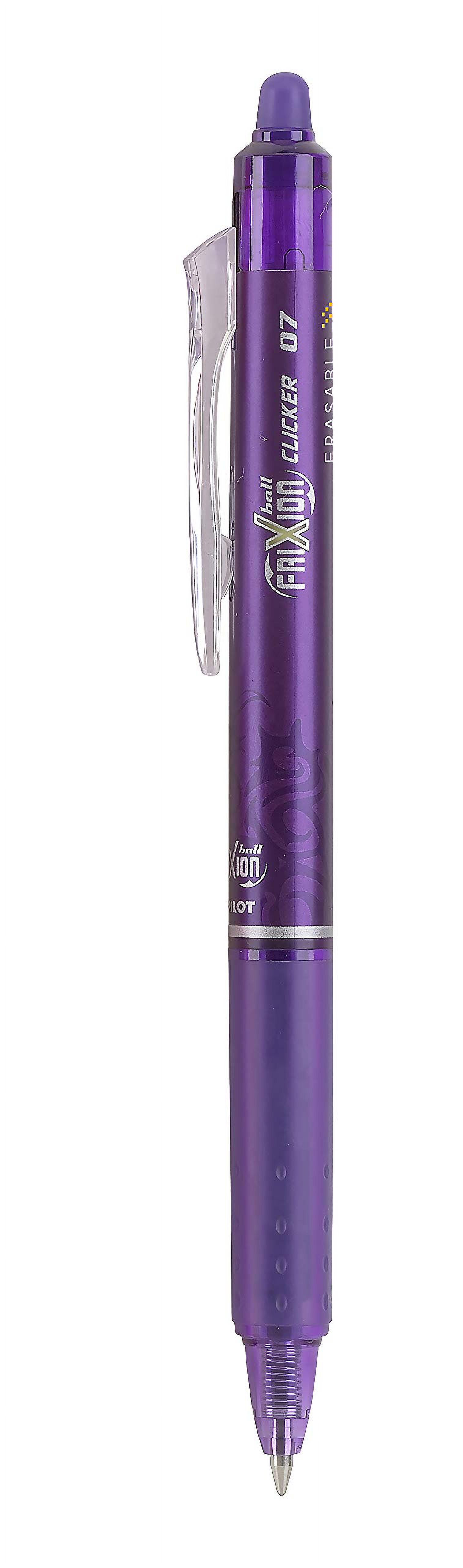 PILOT FriXion Clicker Erasable, Refillable & Retractable Gel Ink Pens, Fine Point, Purple Ink, 12-Pack (31455)