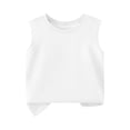 thumbnail image 5 of justHIGH Boys Cotton Tank Tops Kids Summer Sleeveless T-Shirts Casual Loose Fit Crew Neck Shirts Plain Basic Tees 3-14 Years White,5-6 Years, 5 of 7