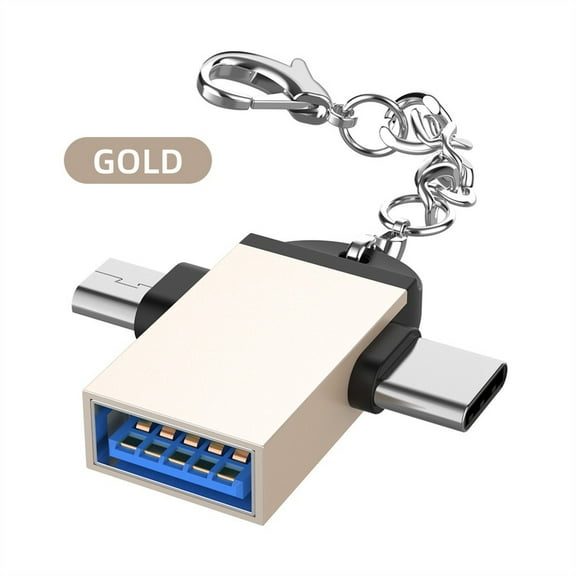 Gecau 2 In 1 USB 3.0 USB Type C OTG Type C Converter USB Adapter Smart Phones Eco-Friendly Material Gold Home Stuff