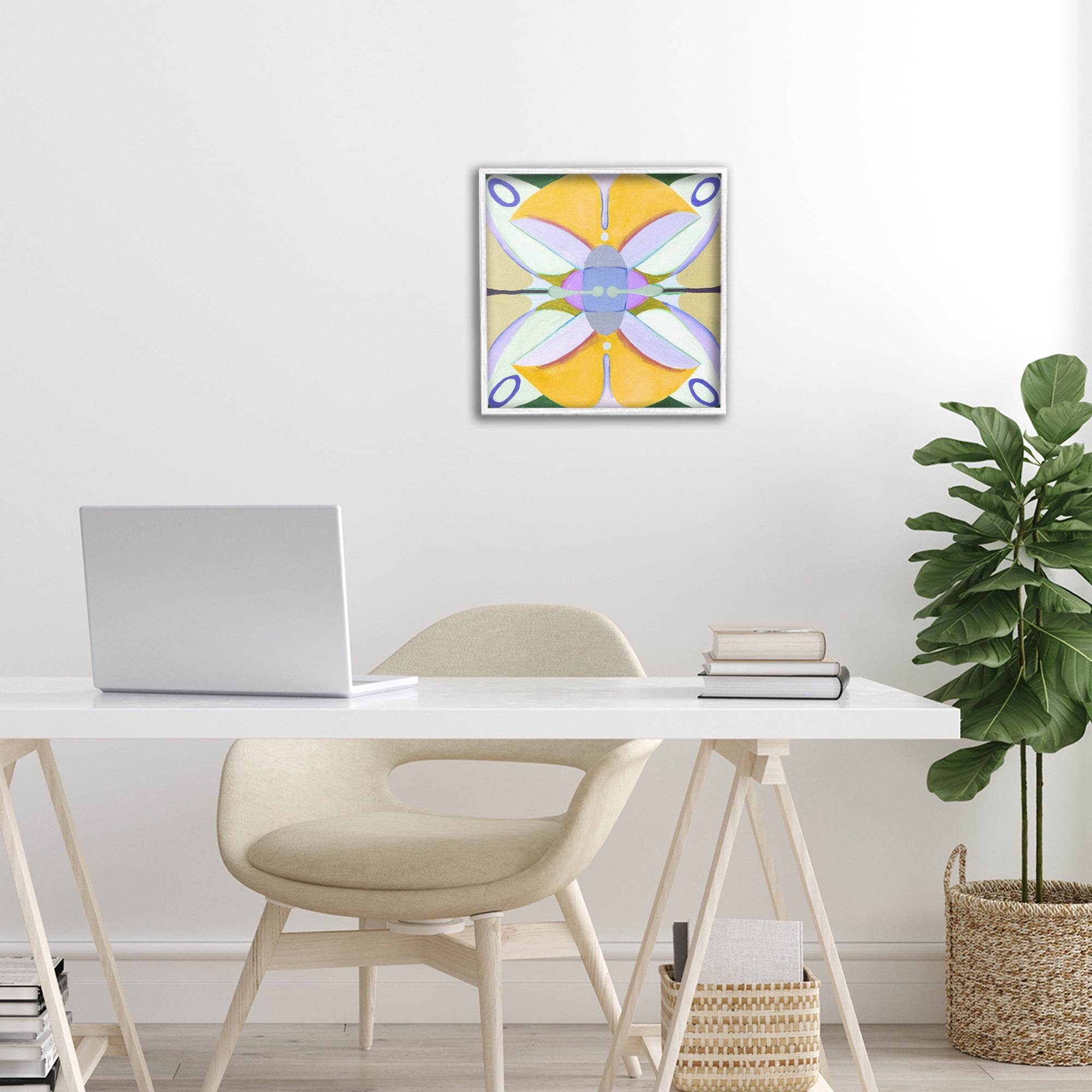 Stupell Industries Warm Revival Kaleidoscope White Framed Giclee Art, design by Melissa Wang