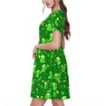 thumbnail image 2 of Honeii St Patrick's Day2 Print Women’s Short Sleeve Dress, Comfortable Casual Dress, Soft Polyester Spandex Blend, Stylish Everyday Wear for Summer, Perfect for Travel and Vacation, 2 of 6