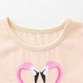 thumbnail image 4 of HWJAD Cotton Short Sleeve Dress for Girls Summer Toddler Flamingos Dresses Kids Swing Floral Dress, 4 of 8