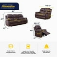 thumbnail image 4 of Lifestyle Furniture Raymond 3-Pieces Faux Leather Recliner Sofa Set in Espresso, 4 of 7