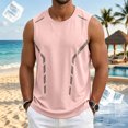 thumbnail image 4 of Qiyinn Men Sleeveless Gym Tank Top Mesh Panel Breathable Quick Dry Workout Athletic Vest with Reflective Stripes Loose Fit Casual Sport Shirt for Adult, 4 of 5
