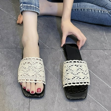 

eczipvz Shoes for Women Women Sandals Summer Dressy Wedge Sandals Flat Shoes Comfortable Bohemian Flower Ankle Strap Wedding Party Sandal