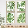 thumbnail image 2 of PixonSign Set of 4 Framed Wall Art, Tropical Green Island Palm Leaf Poster, Nature Wilderness Wall Decor Prints, Botanical Floral Wall Décor, Modern Landscape Artwork for Farmhouse - 11"x14" Natural, 2 of 5