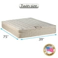 thumbnail image 2 of DS USA Dream World Eurotop Medium Soft Innerspring Mattress Only with Mattress Cover Protector - Good for your back, Fully assembled, Orthopedic Type (Twin 39"x75"x10"), 2 of 6