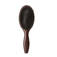 thumbnail image 1 of Cepillo de pelo plano con cerdas de jabalí y mango de madera, masajeador del cuero cabelludo y control del encrespamiento para un brillo suave., 1 of 5