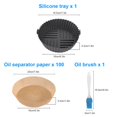 thumbnail image 4 of Air Fryer Paper Liners Set - Non-Stick Parchment Bowl with Silicone Tray and Brush, 4 of 7
