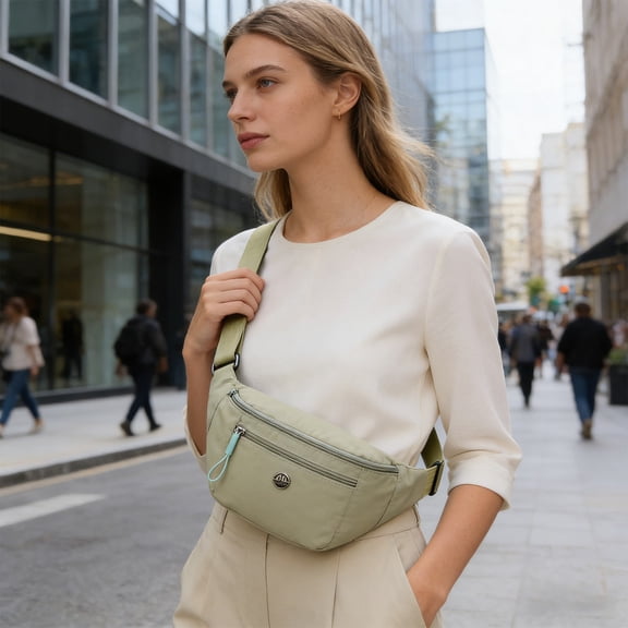 Casual Chest Bag Sling Backpack, Large Capacity Multi Pocket Crossbody Bag, Outdoor Sports Travel Waist Pack, Lightweight Adjustable Shoulder Strap Daily Use Bag